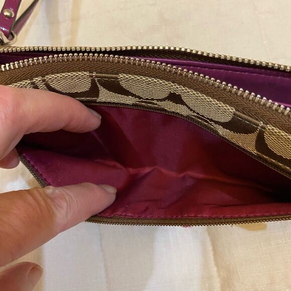 Coach Brown and Purple Wristlet Clutch - Picture 8 of 10